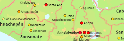 El Salvador Departments and Cities