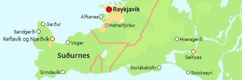 Island Regionen und größere Orte