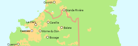 Saint Lucia district and places