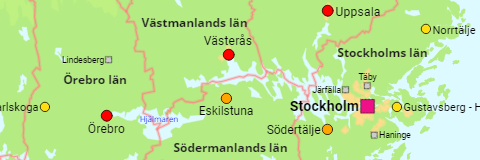 Sweden Major Localities