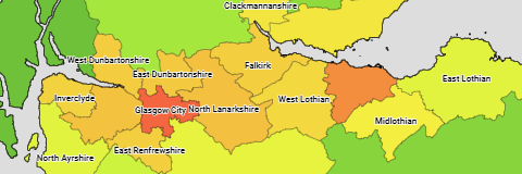 UK Scotland Council Areas