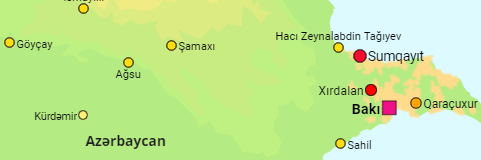 Aserbaidschan Regionen und Städte