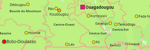 Burkina Faso Regionen und Städte
