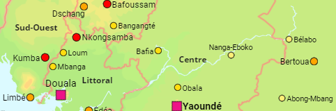 Kamerun Regionen und Städte