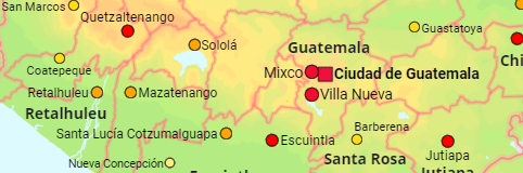 Guatemala Departamentos und Städte