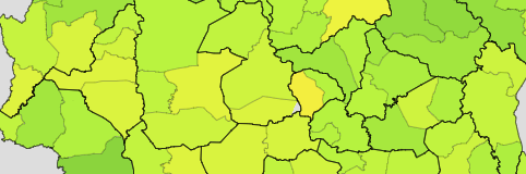 Elfenbeinküste Regionen und Départements