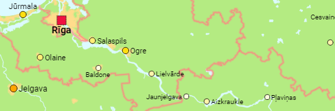 Latvia Regions and Cities