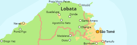 São Tomé und Príncipe Bezirke und Orte