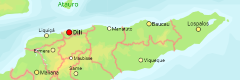 Osttimor Bezirke und Städte