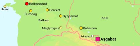 Turkmenistan Regions and Cities