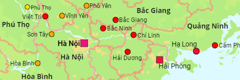 Vietnam Provinzen und Städte